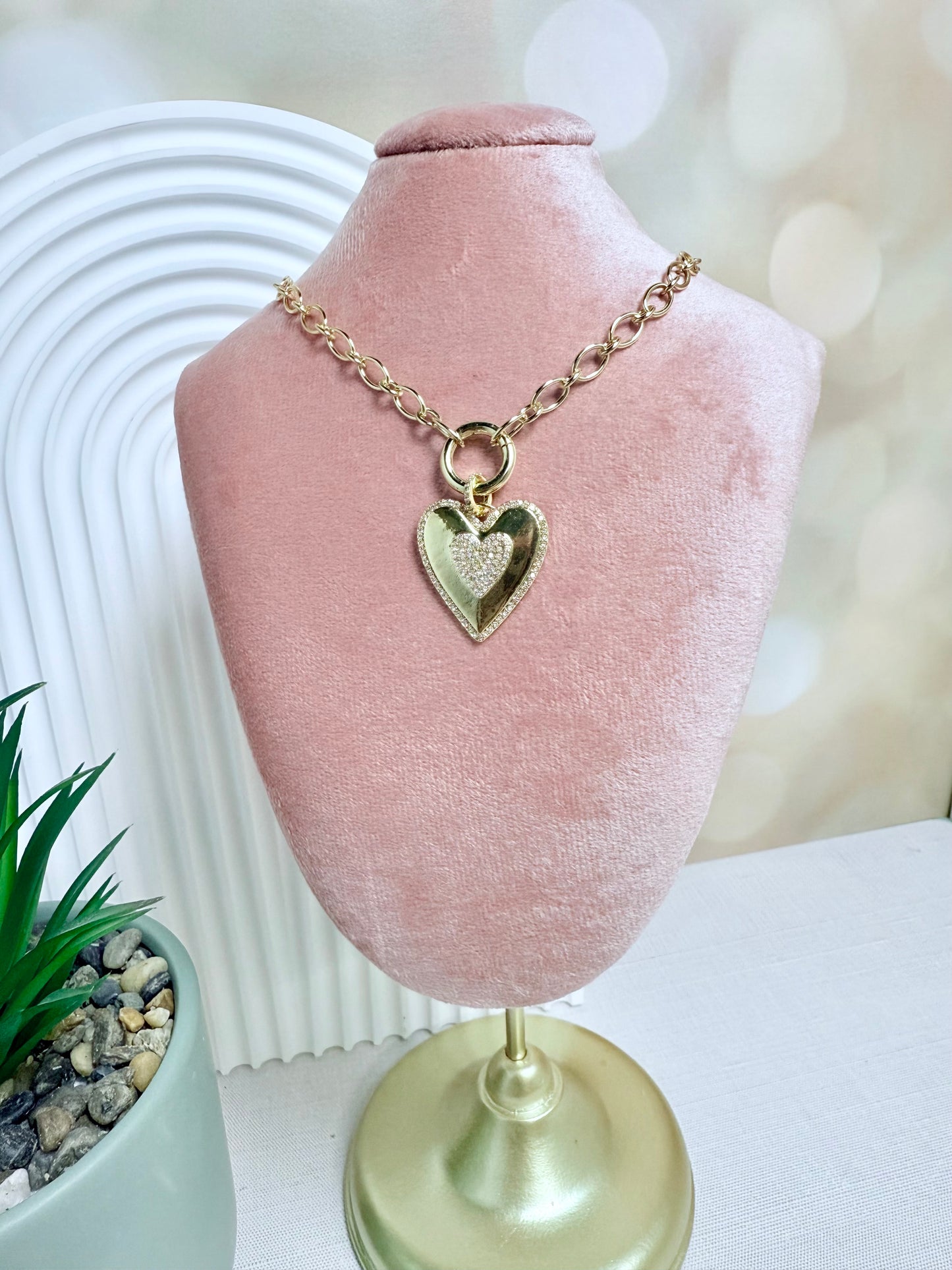 Chunky Gemstone Heart