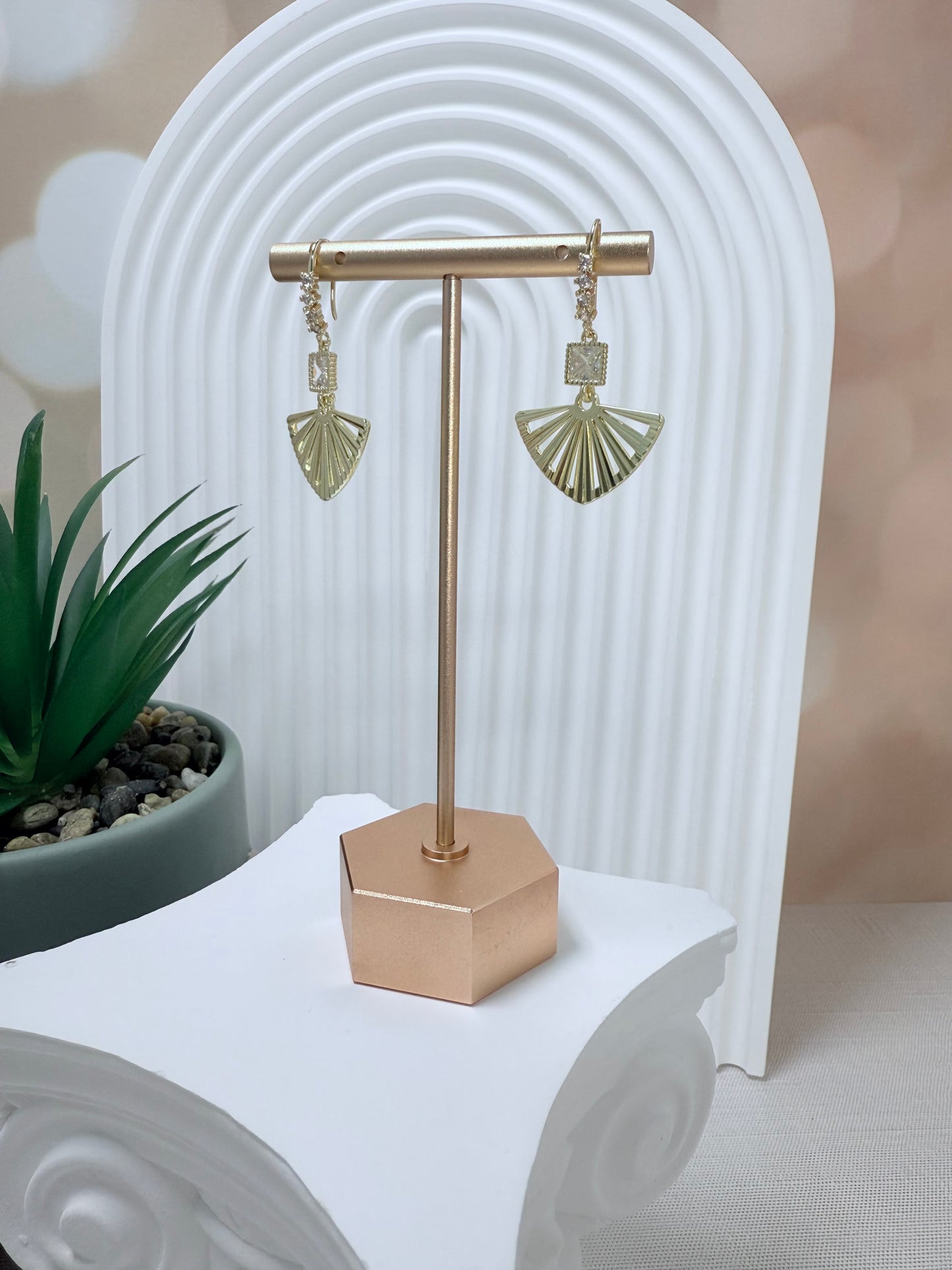 Gold Fan Earrings