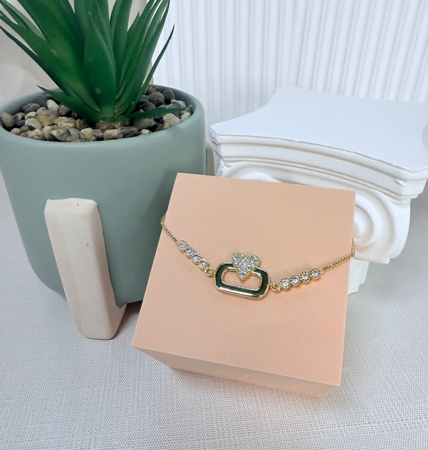 Rectangle Heart Bracelet