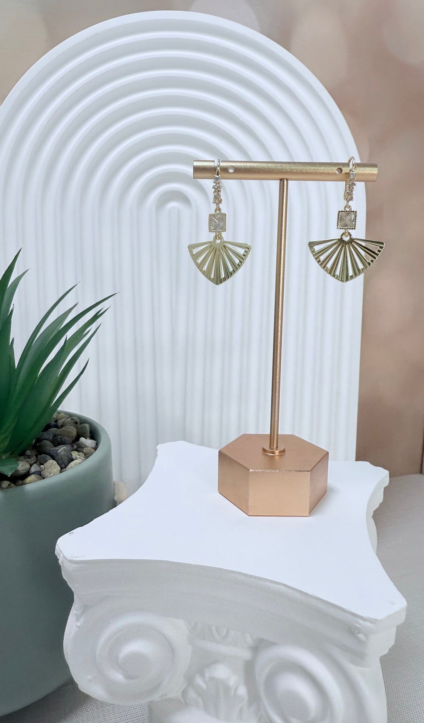 Gold Fan Earrings