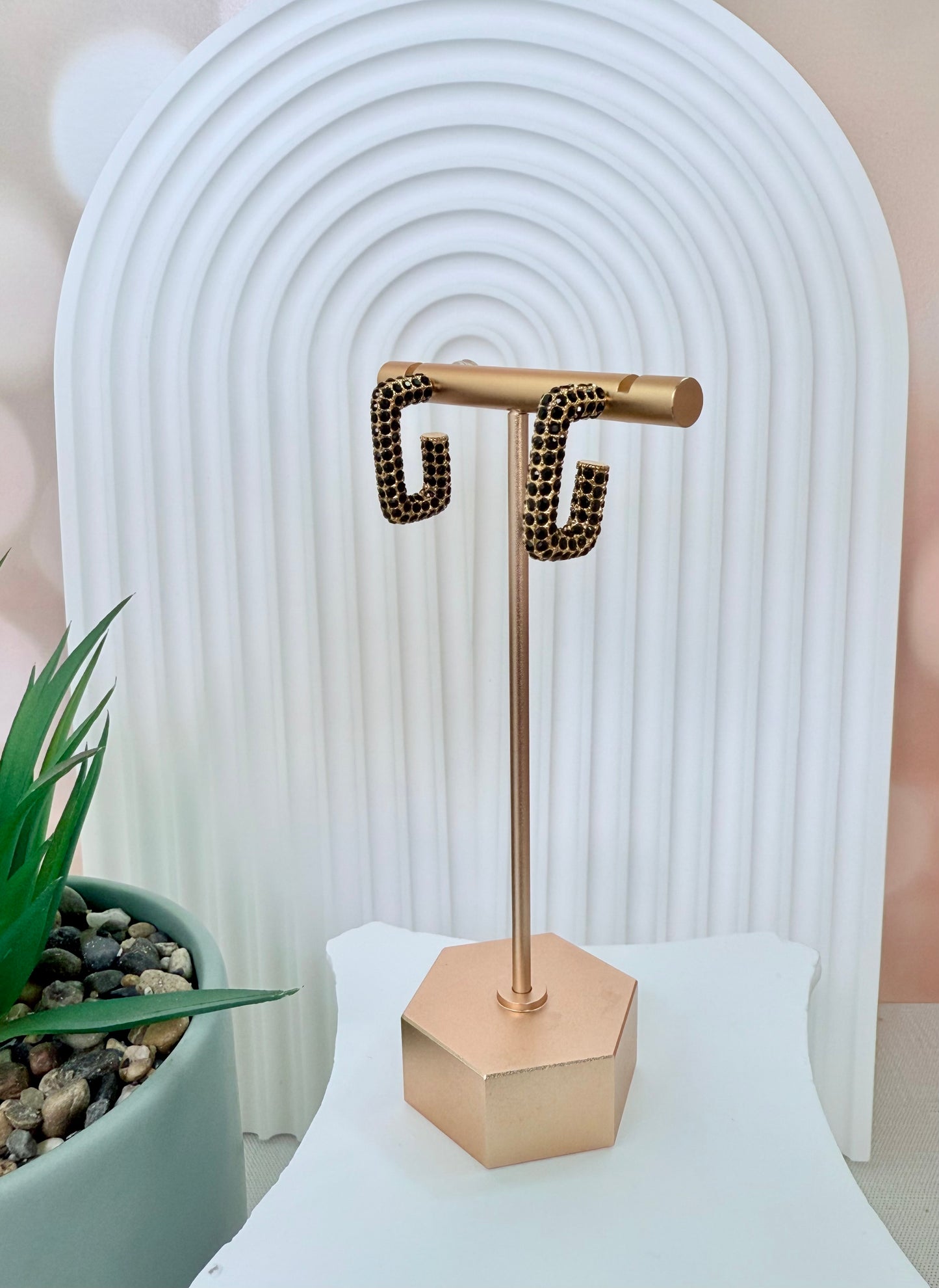 Black Rectangle Hoop