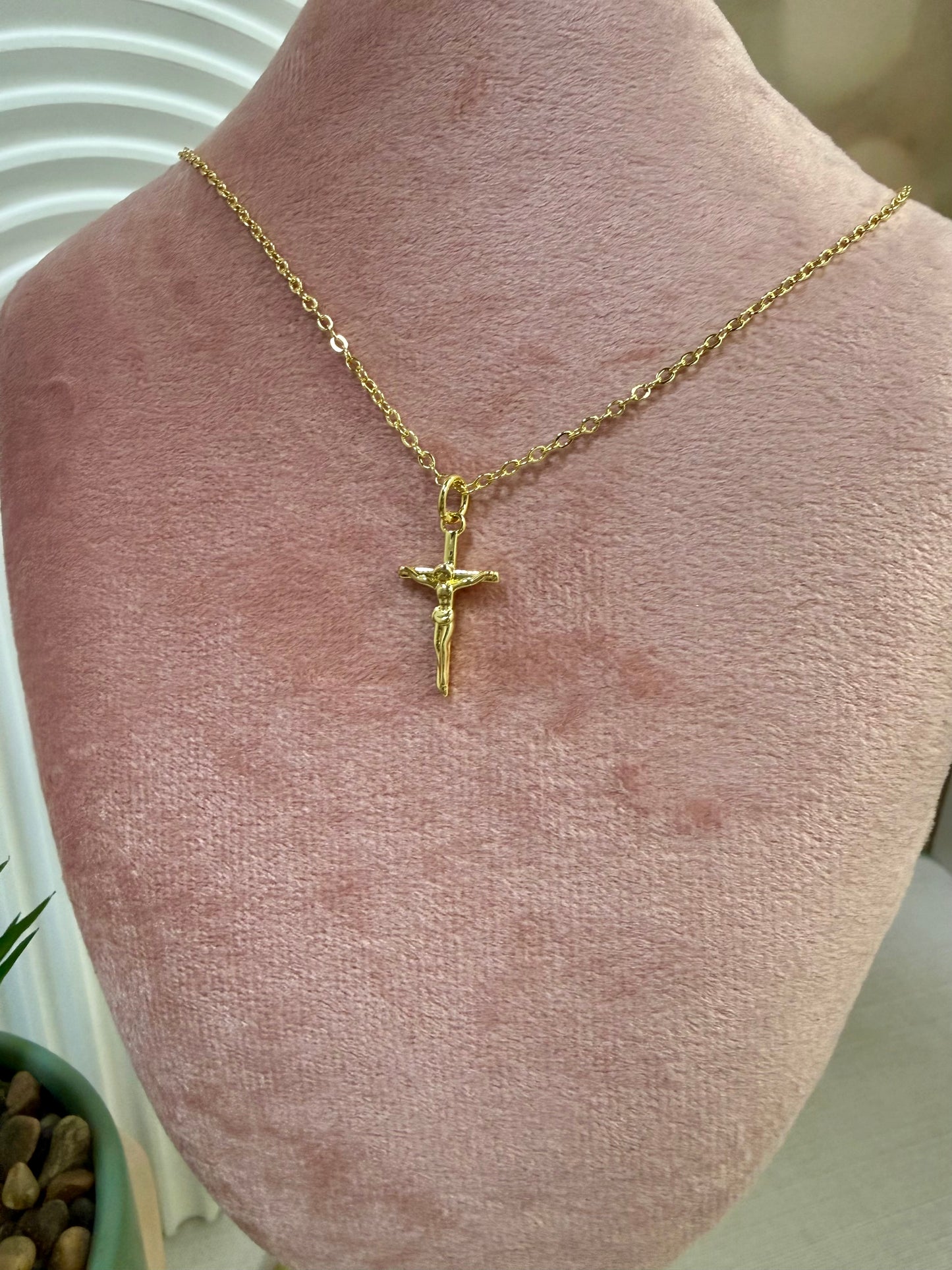 Dainty Gold Crucifix Necklace