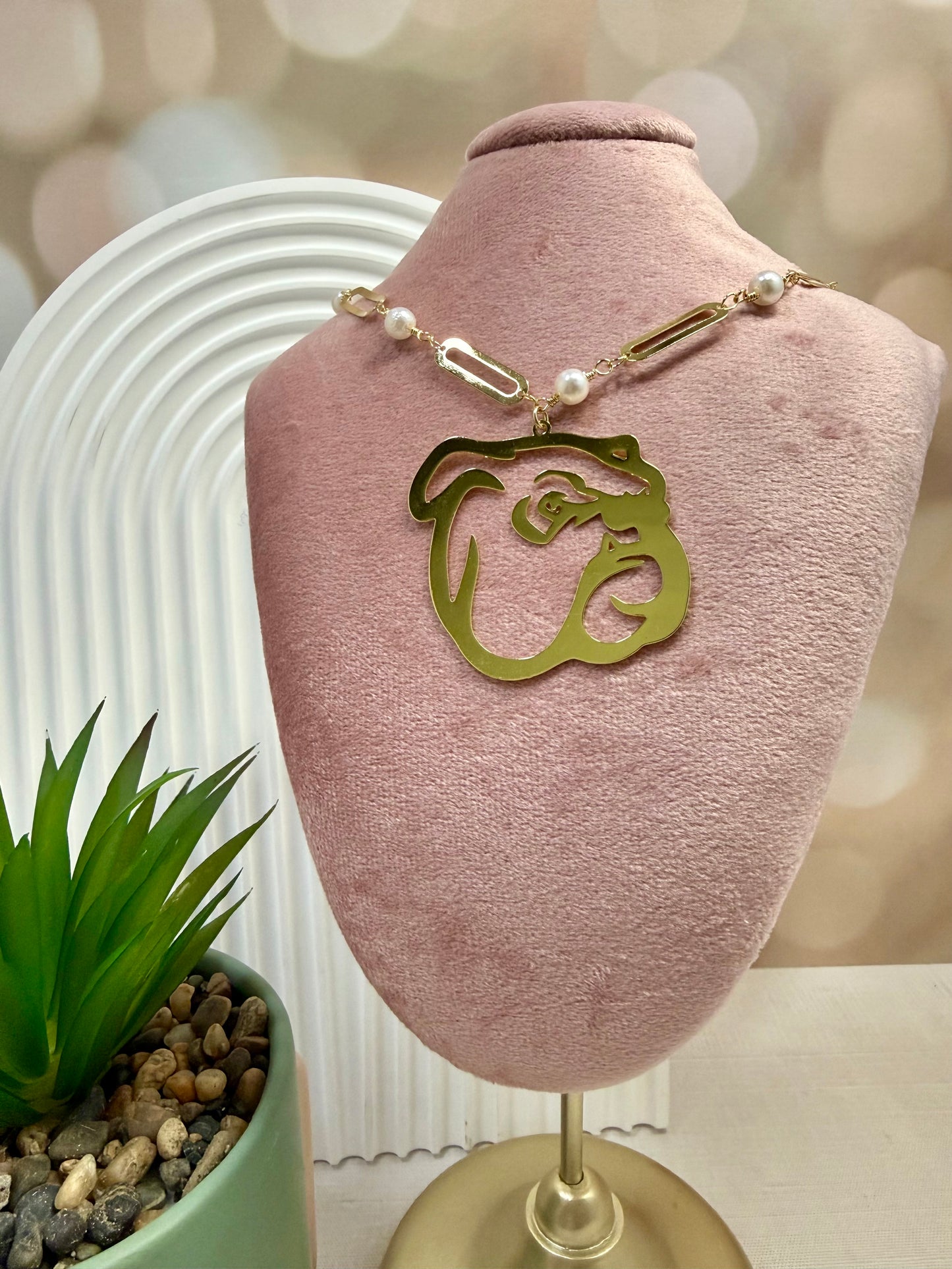 Gold and Pearl Bulldog