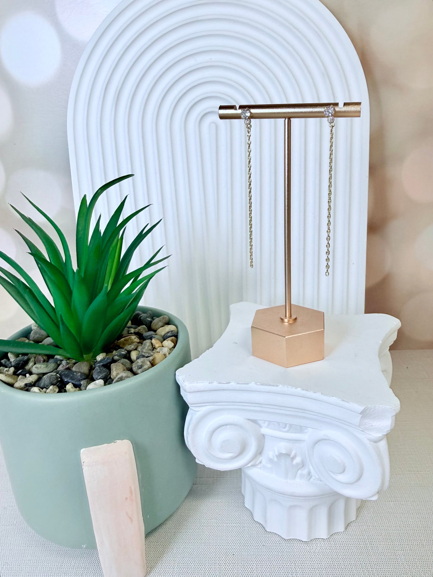 Dainty Chain Drop Earrings