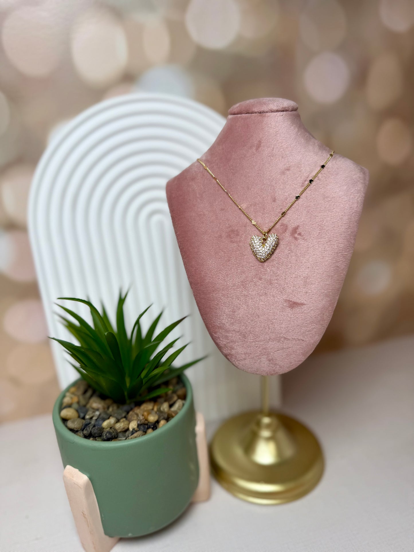 Pink Stone Bubble Heart