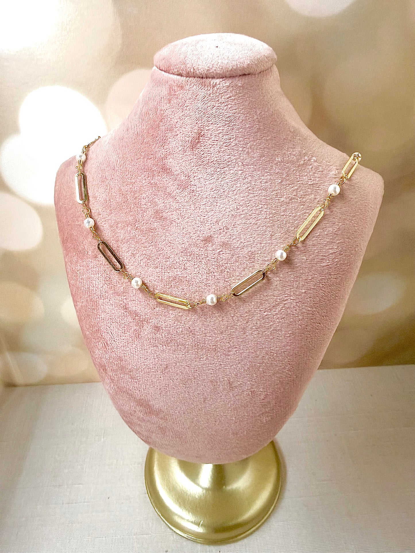 Gold and Pearl Layering Necklace