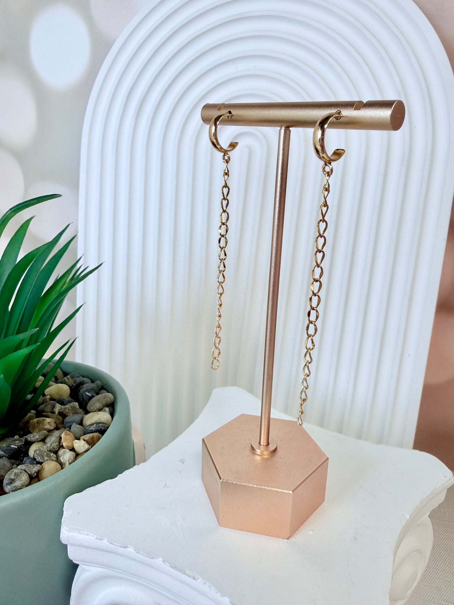 Hoop Dainty Chain Earring