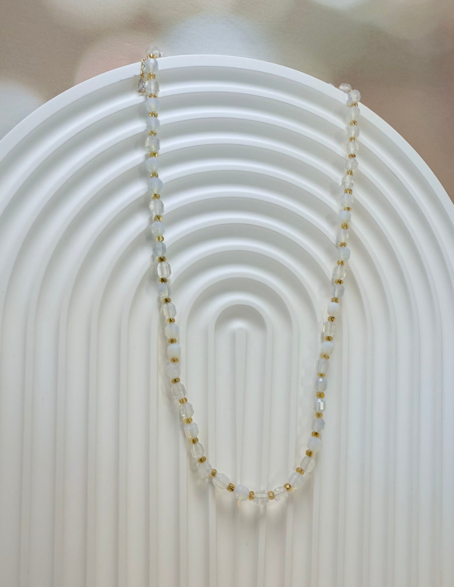 Clear White Beaded
