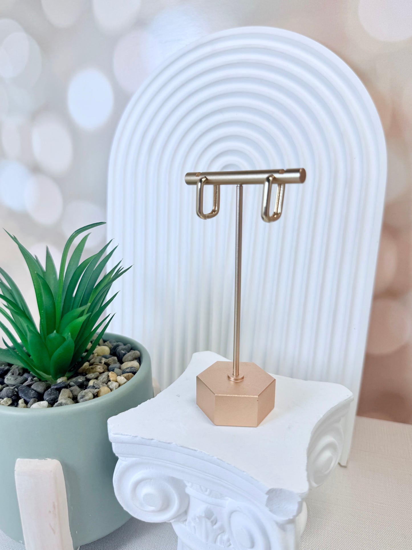 Gold Rectangle Hoop