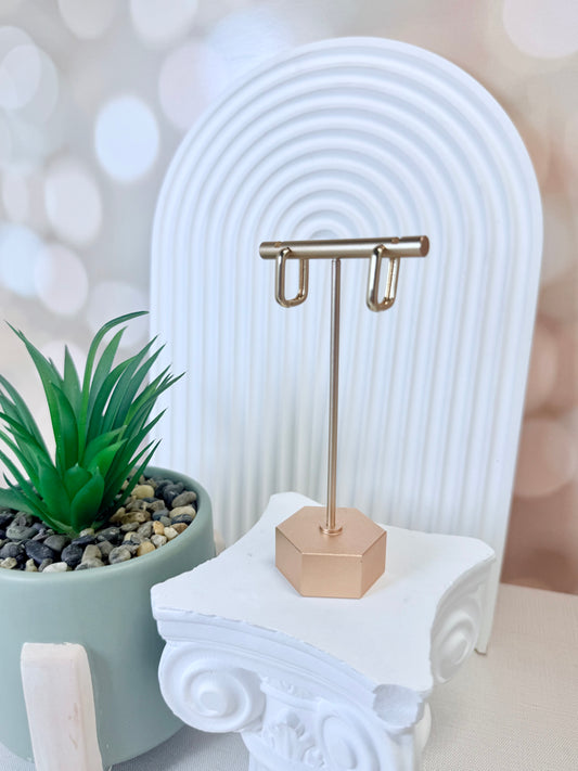 Gold Rectangle Hoop
