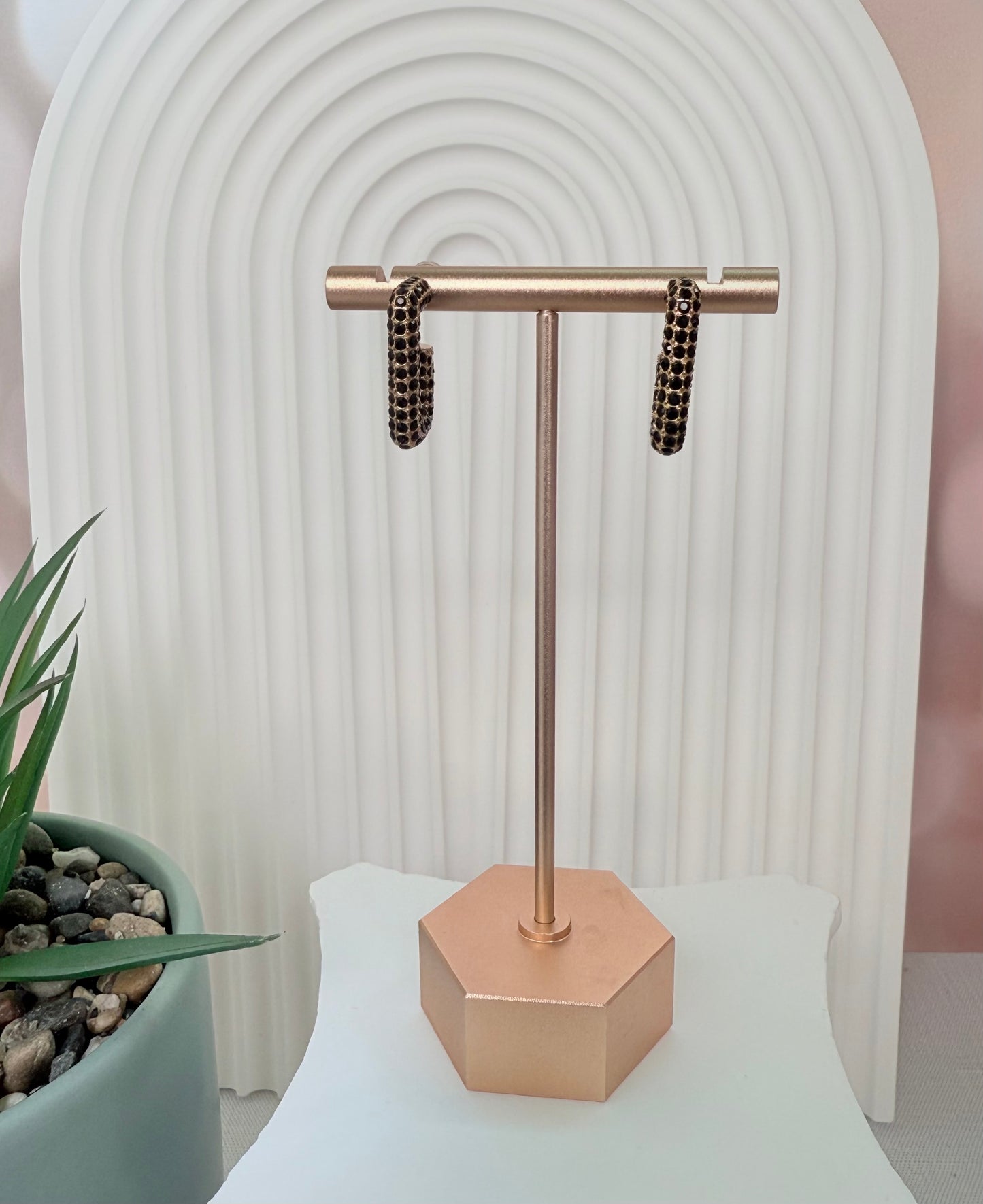 Black Rectangle Hoop