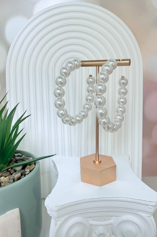 Large Pearl Hoop