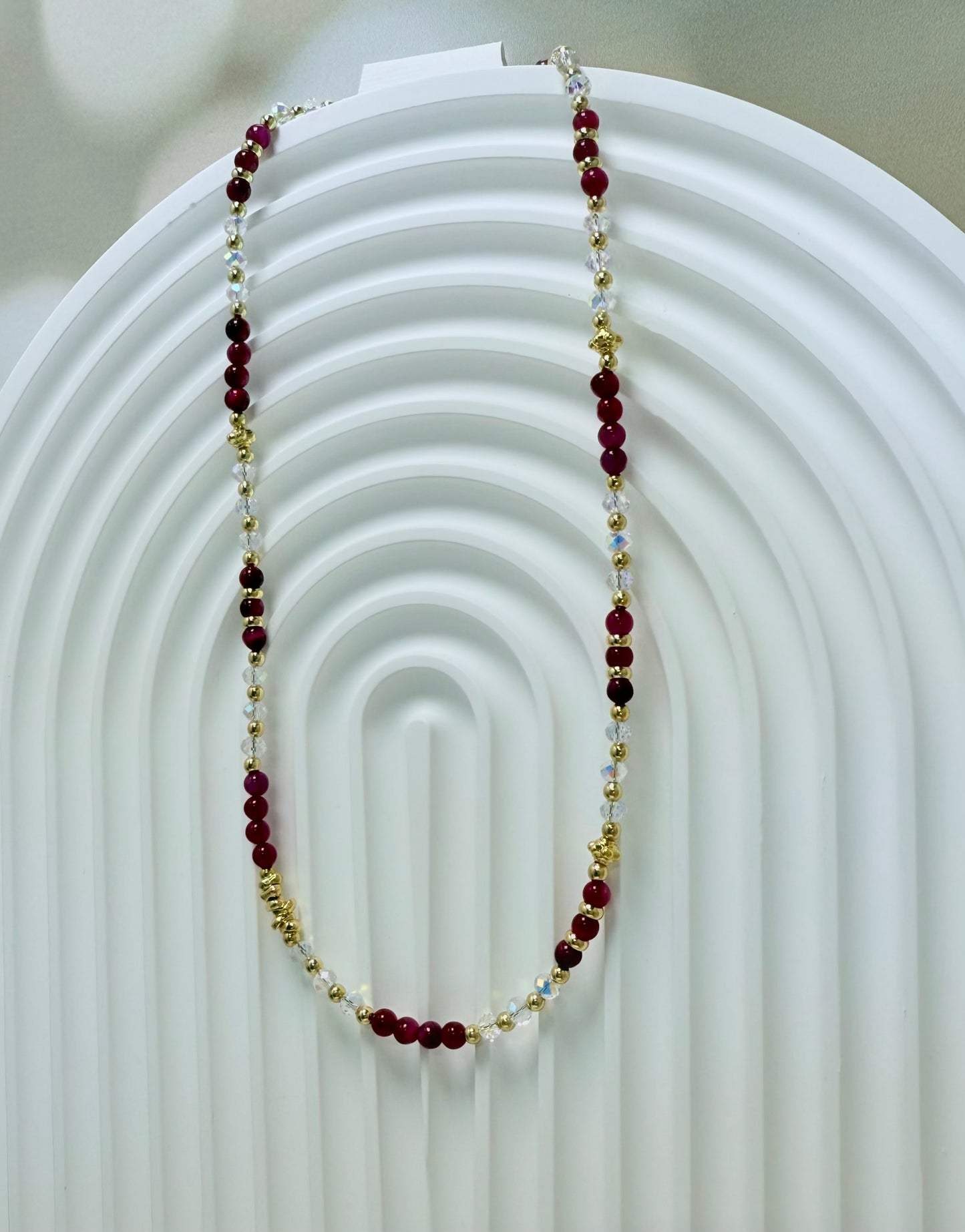 Maroon Beaded