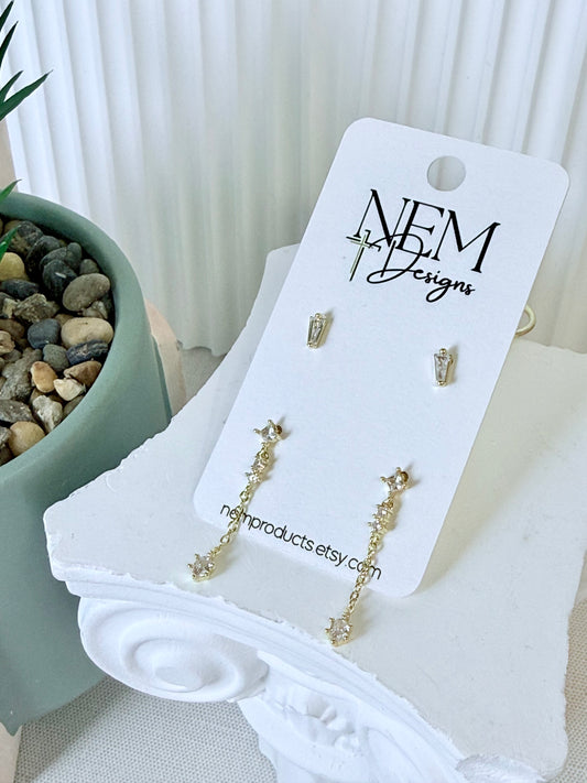 Rectangle Earring Set