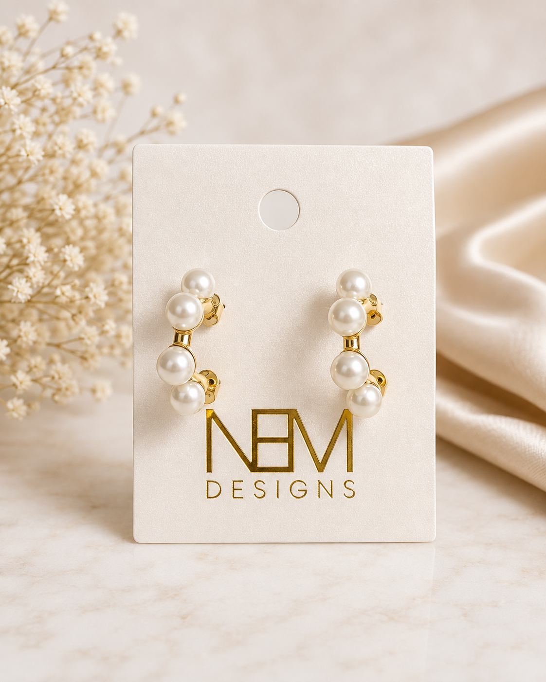 Big Pearl Hoop Earring