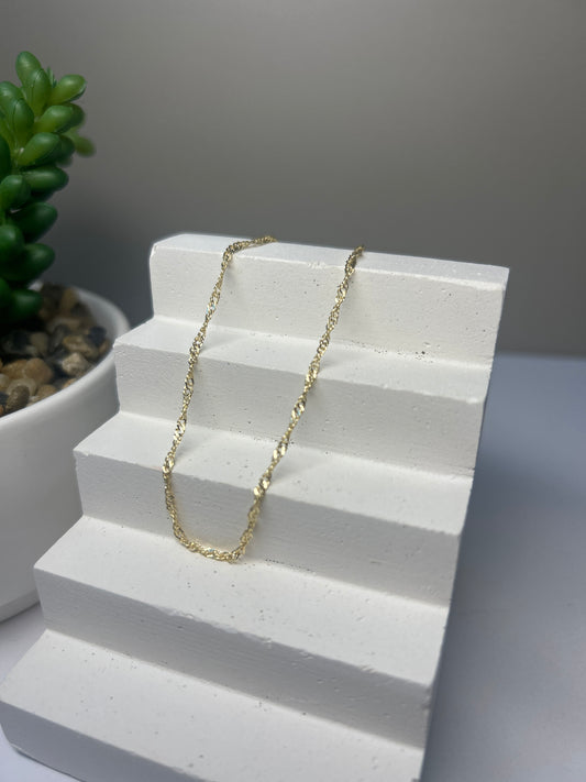 Dainty Gold Twisted Chain Anklet