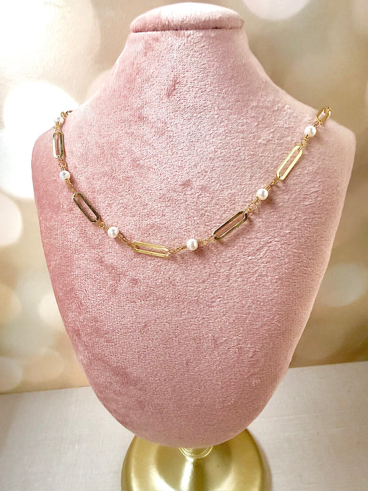 Gold and Pearl Layering Necklace