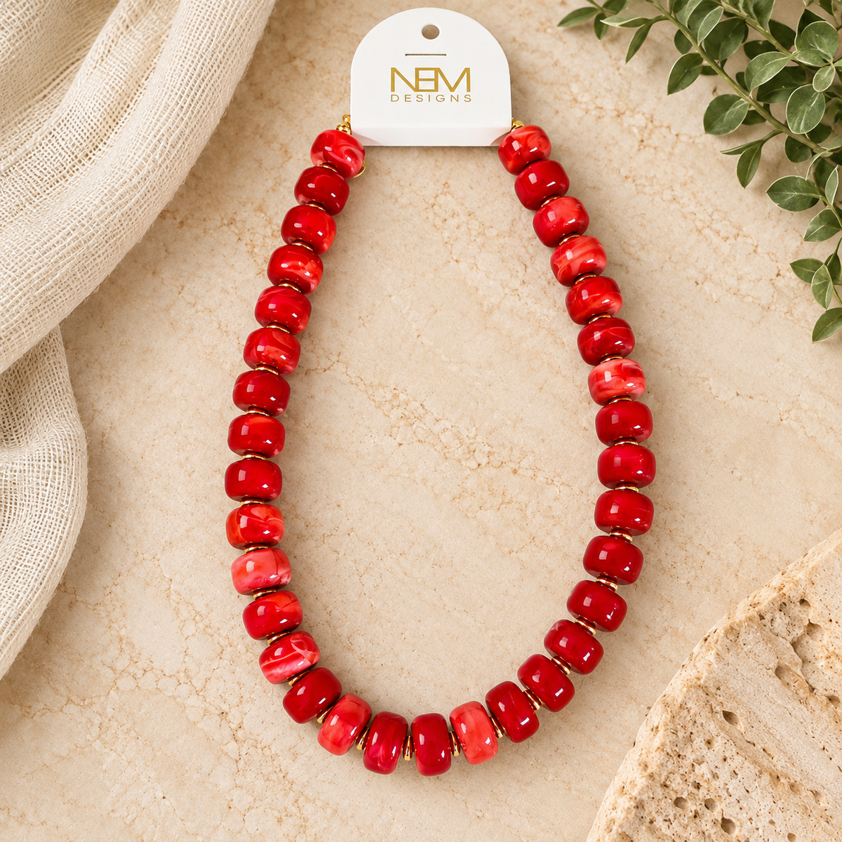 Red Beaded Necklace