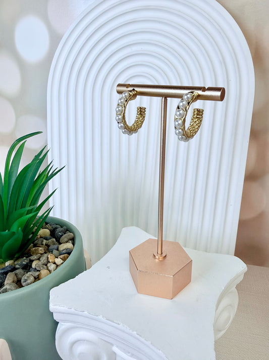 Gold Pearl Earring