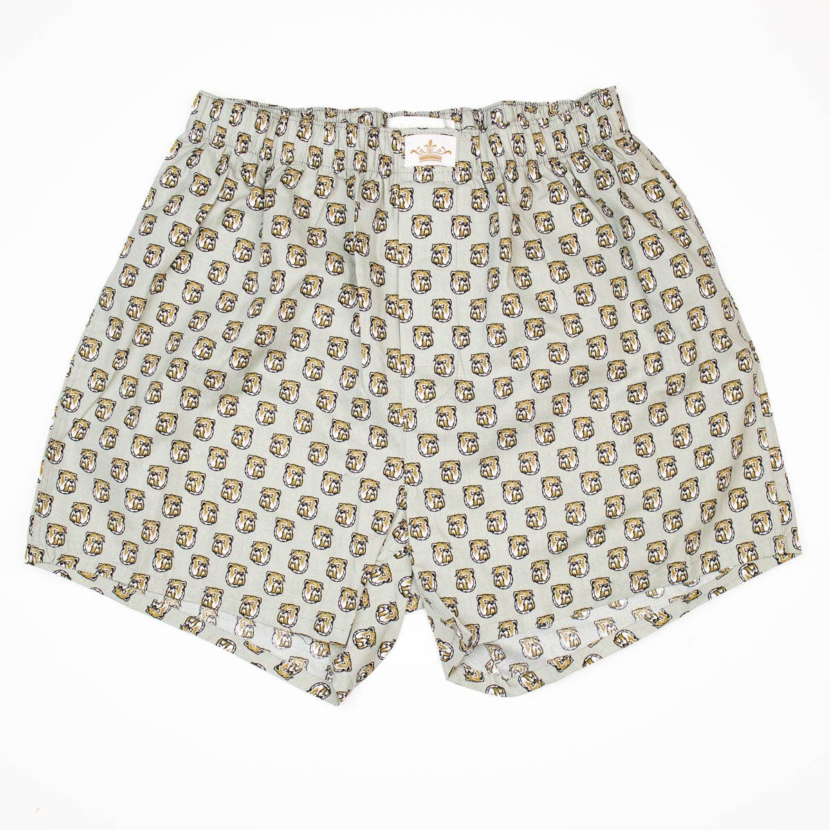 Men's Bulldog Boxers   Gray/Black/Gold   -Asst.