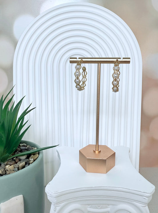 Ornate Pearl Hoop