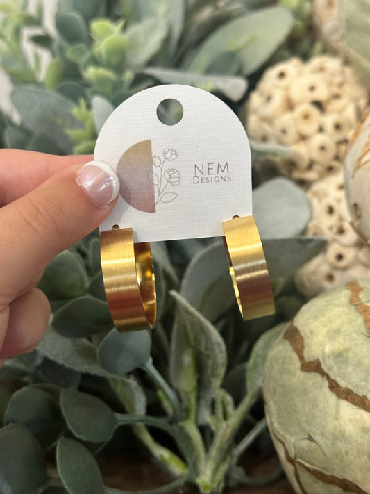 Thick gold hoop earrings