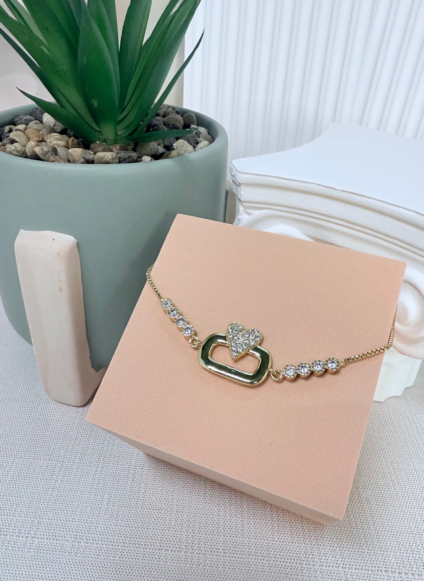 Rectangle Heart Bracelet