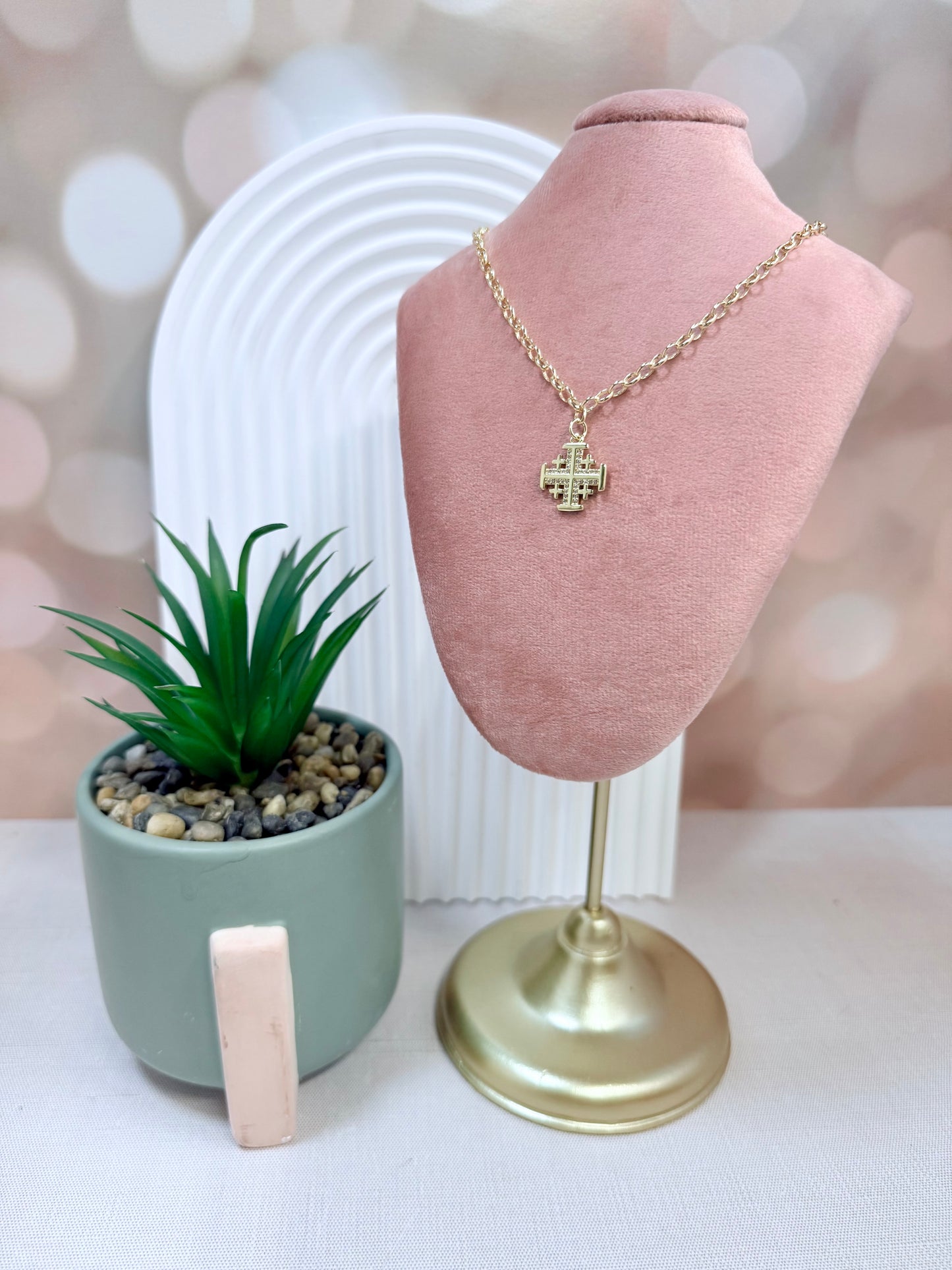 Gold Jerusalem Cross