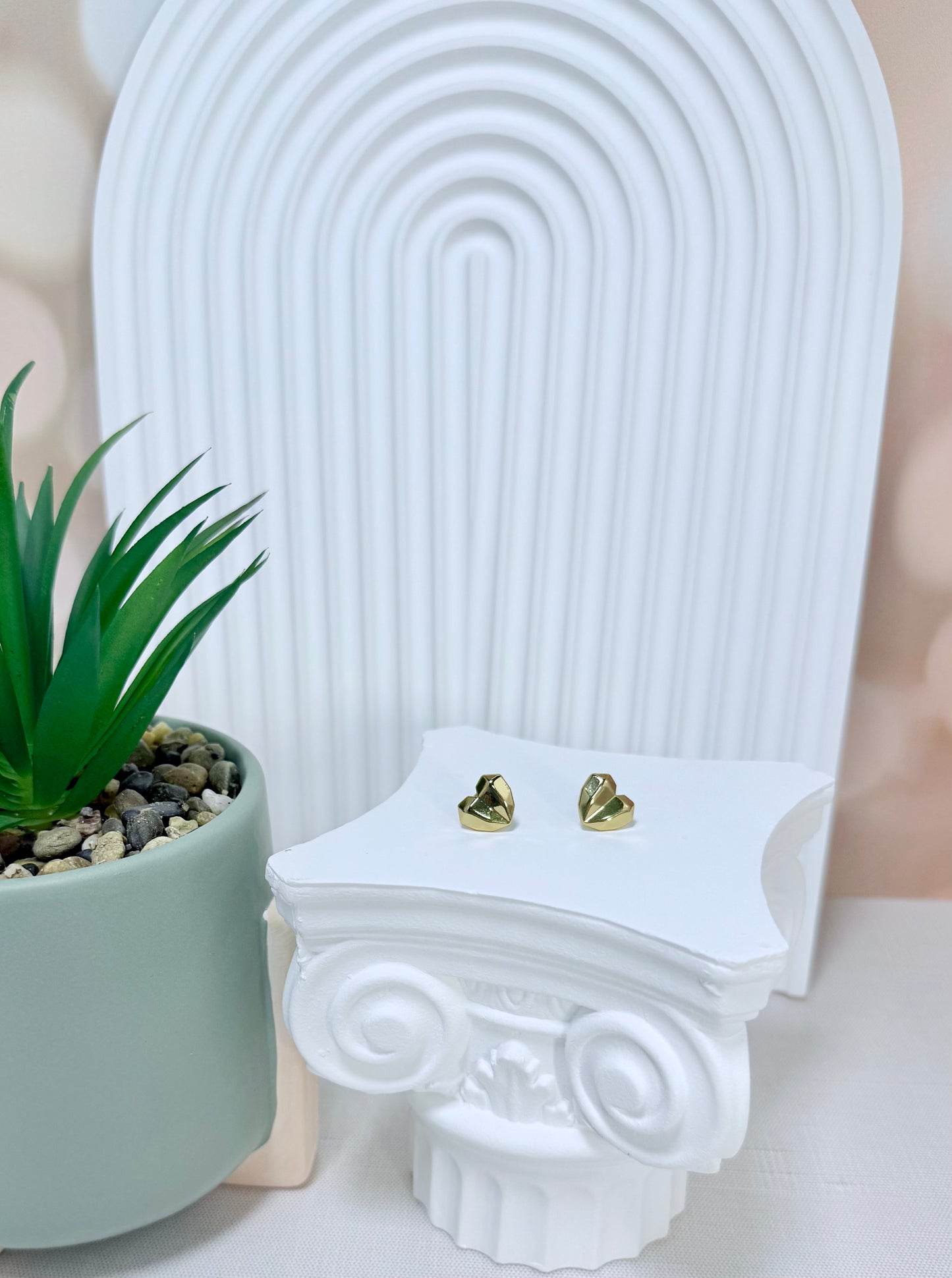 Geometric Heart Studs