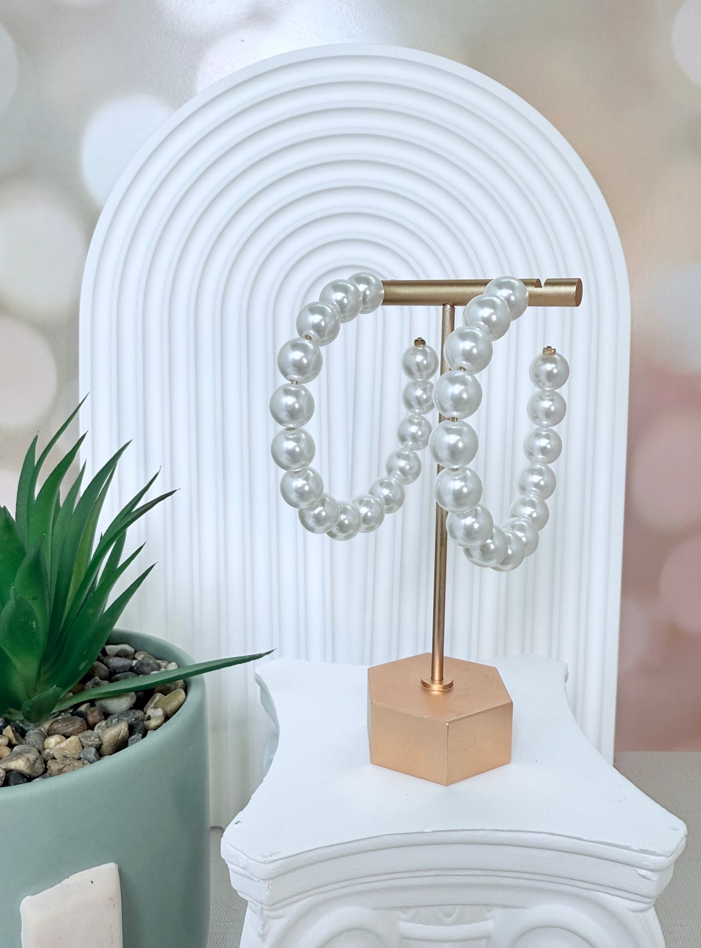 Large Pearl Hoop