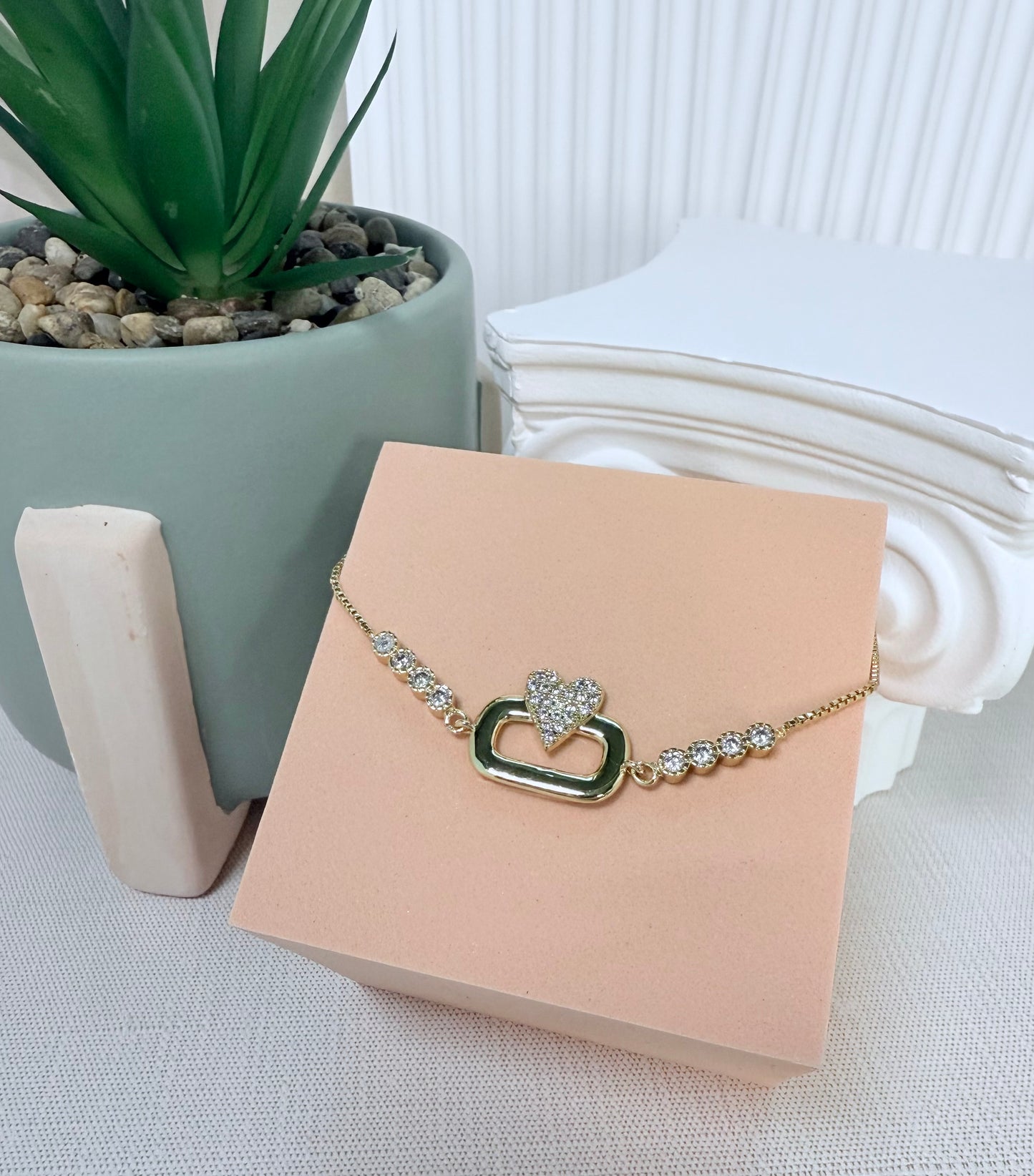 Rectangle Heart Bracelet