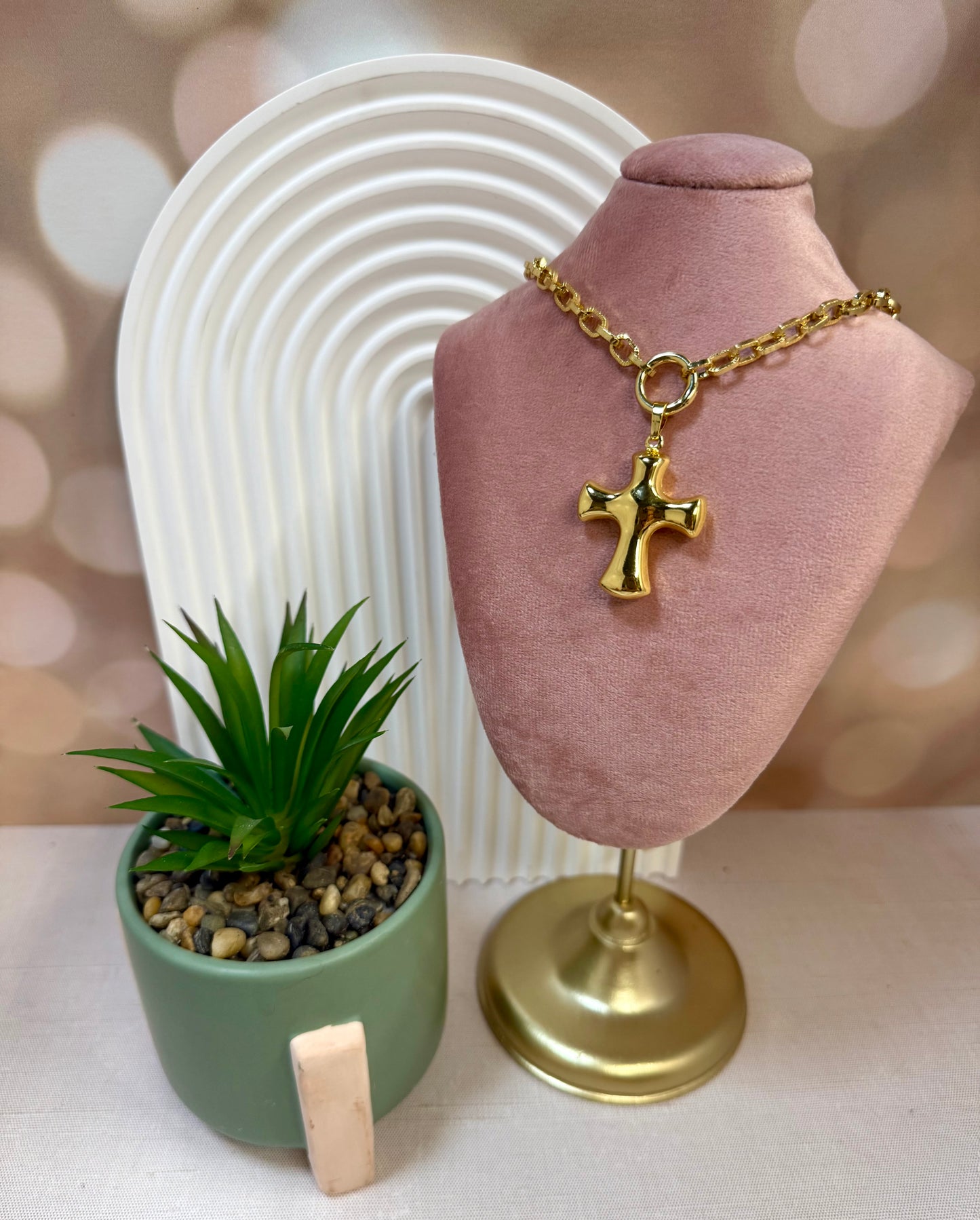 Chunky Gold Cross