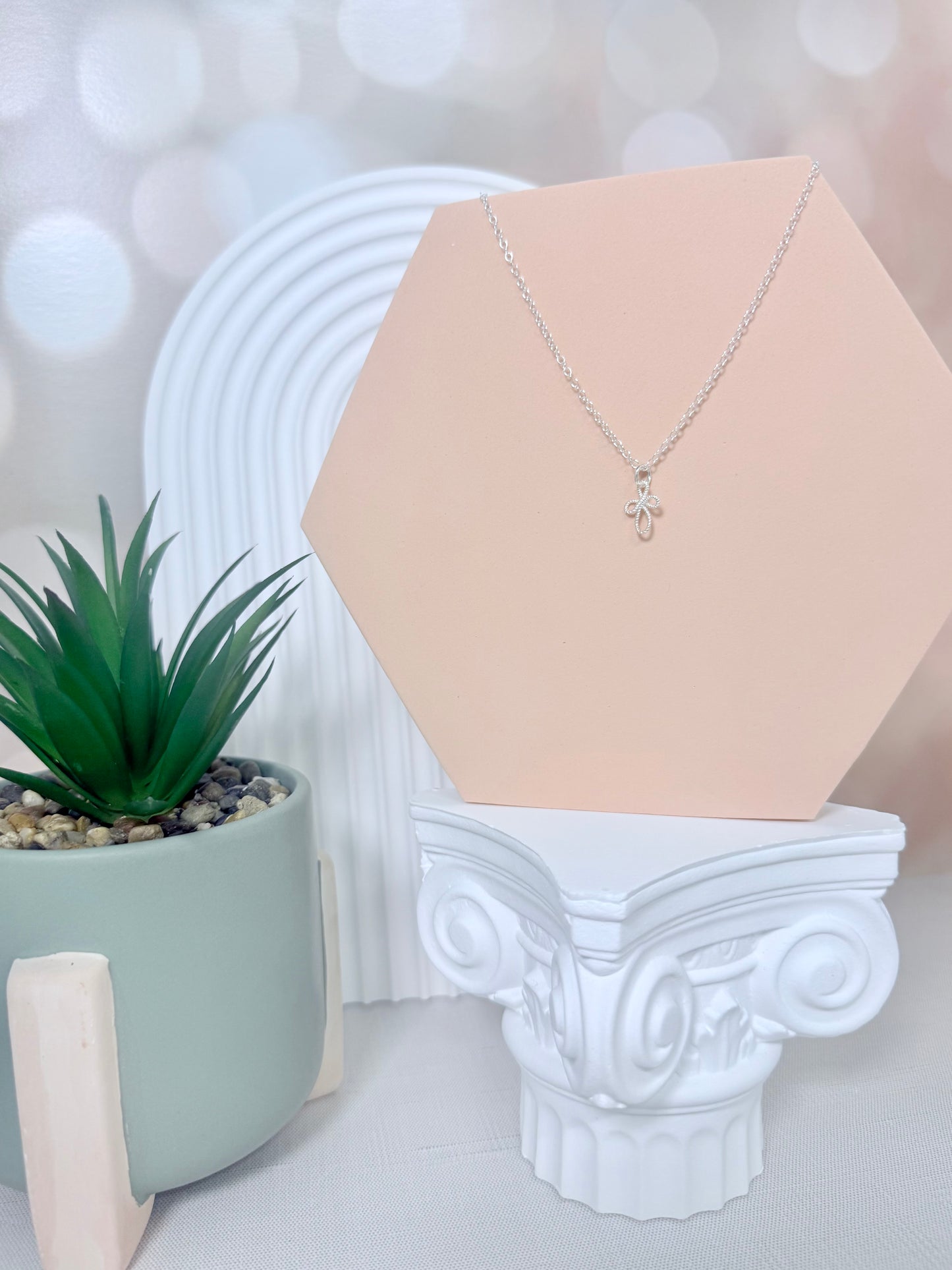 Silver Twisted Cross
