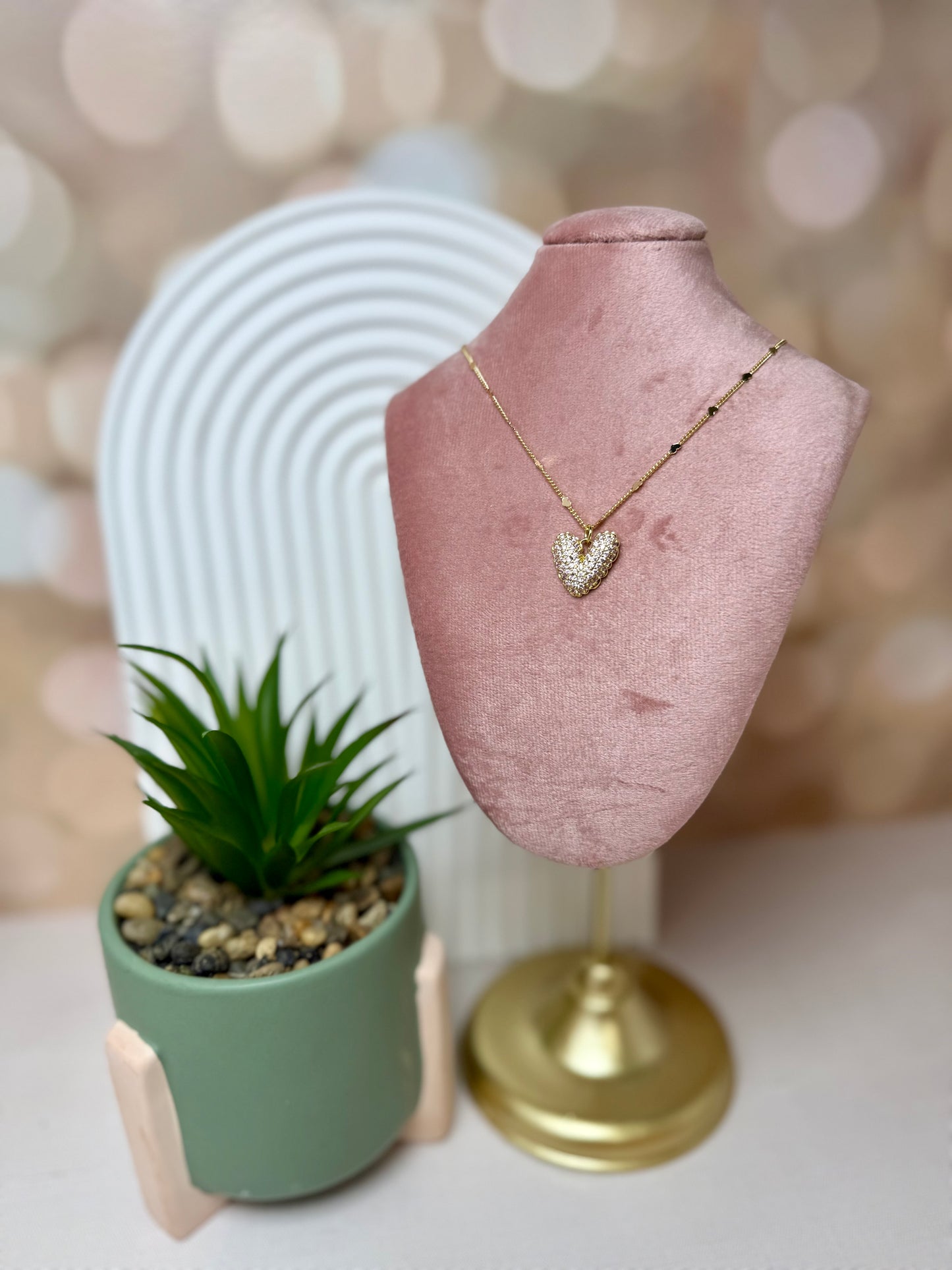 Pink Stone Bubble Heart