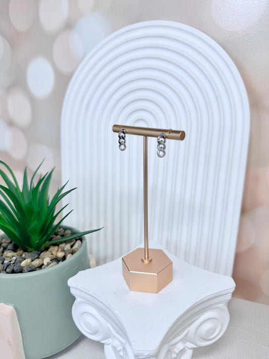 Dainty Silver Chain Earring