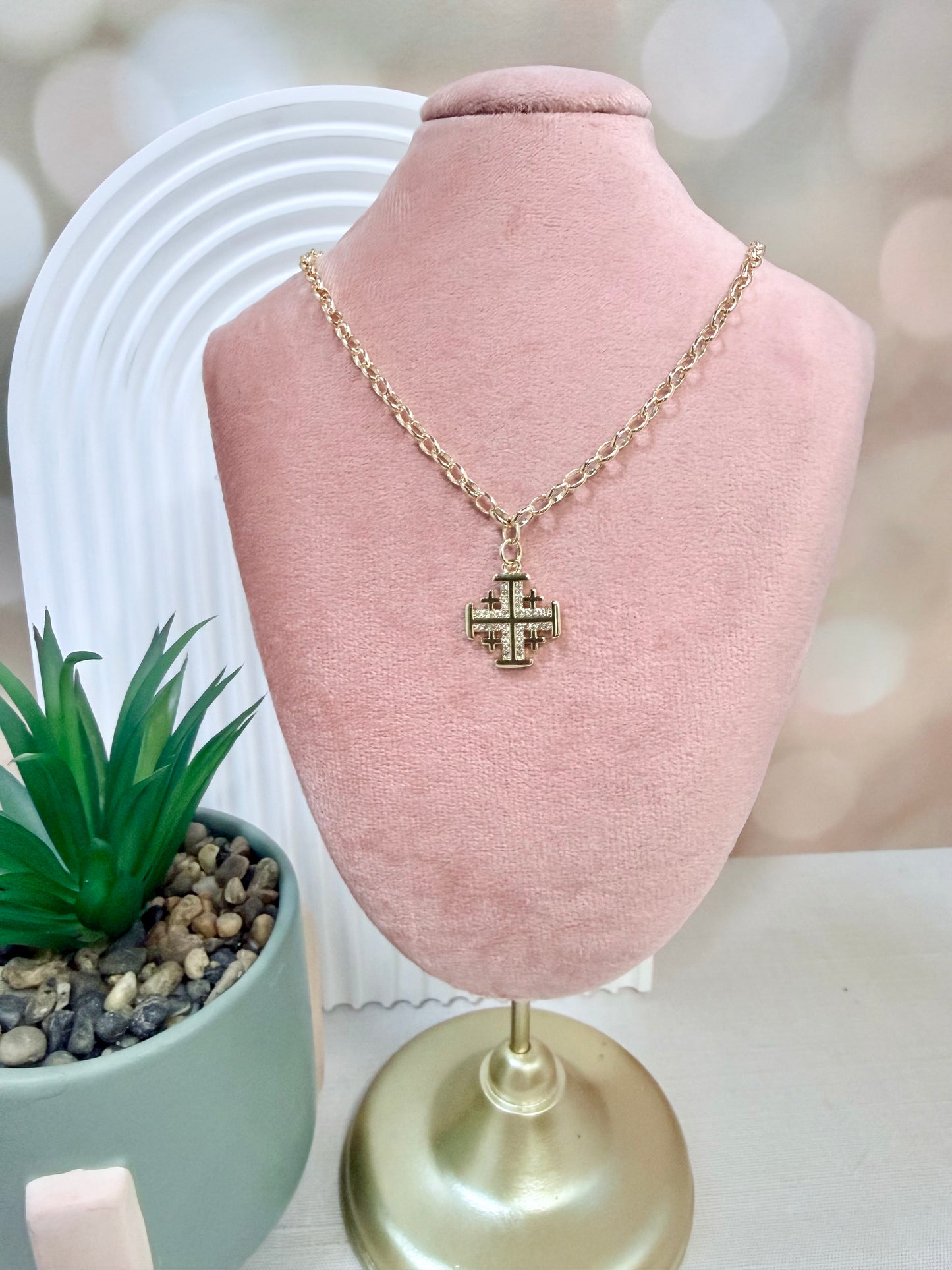 Gold Jerusalem Cross