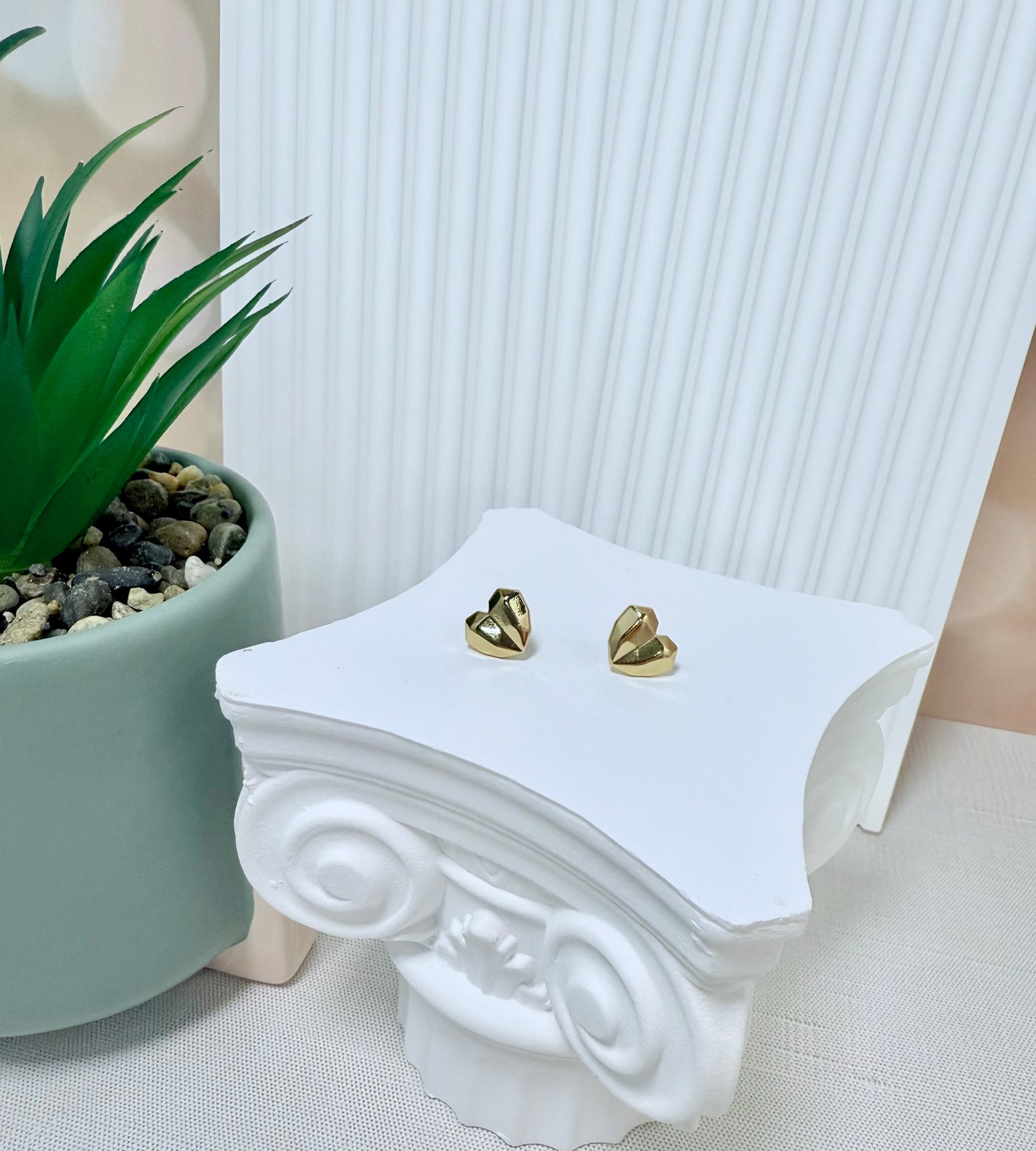 Geometric Heart Studs