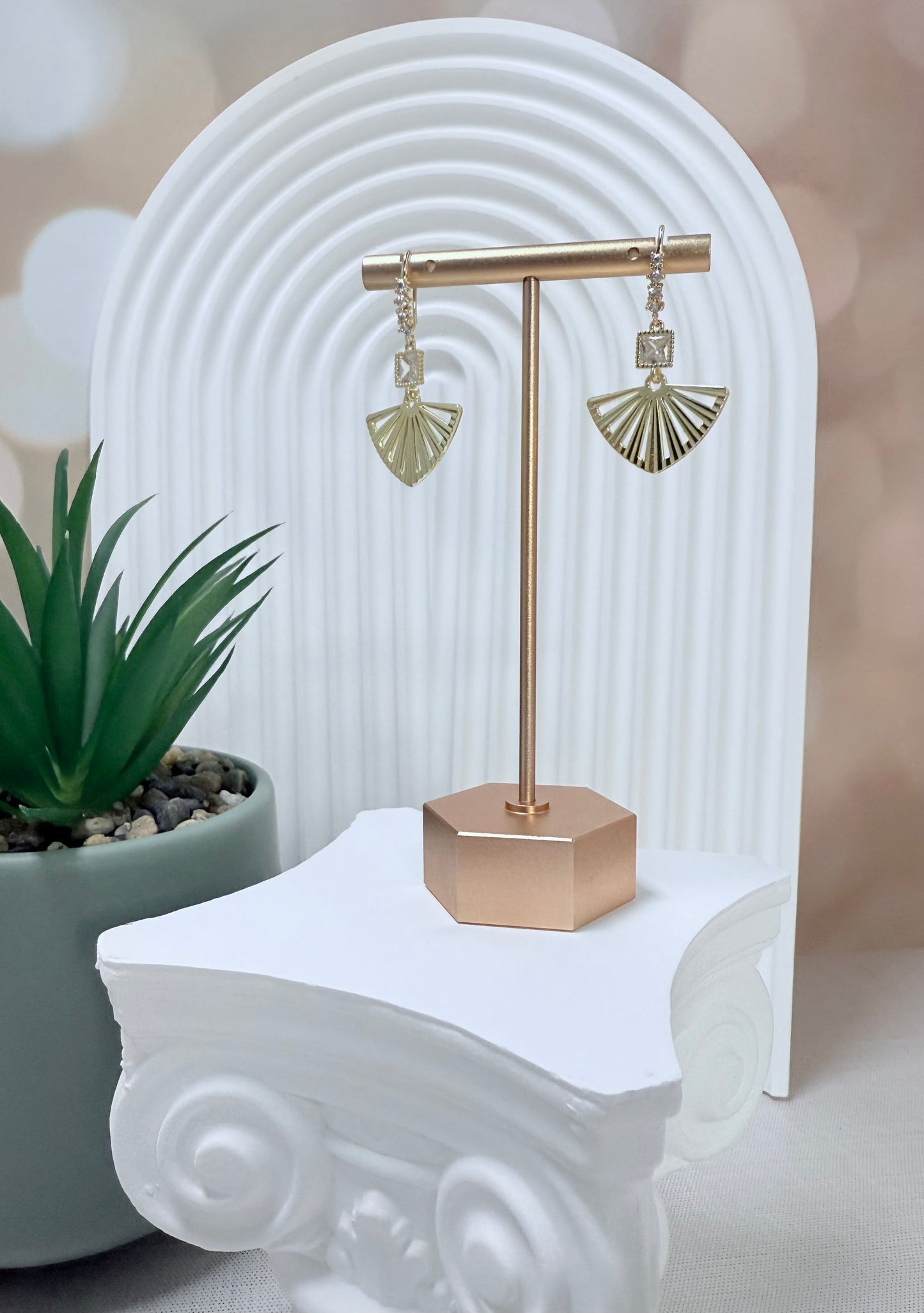 Gold Fan Earrings