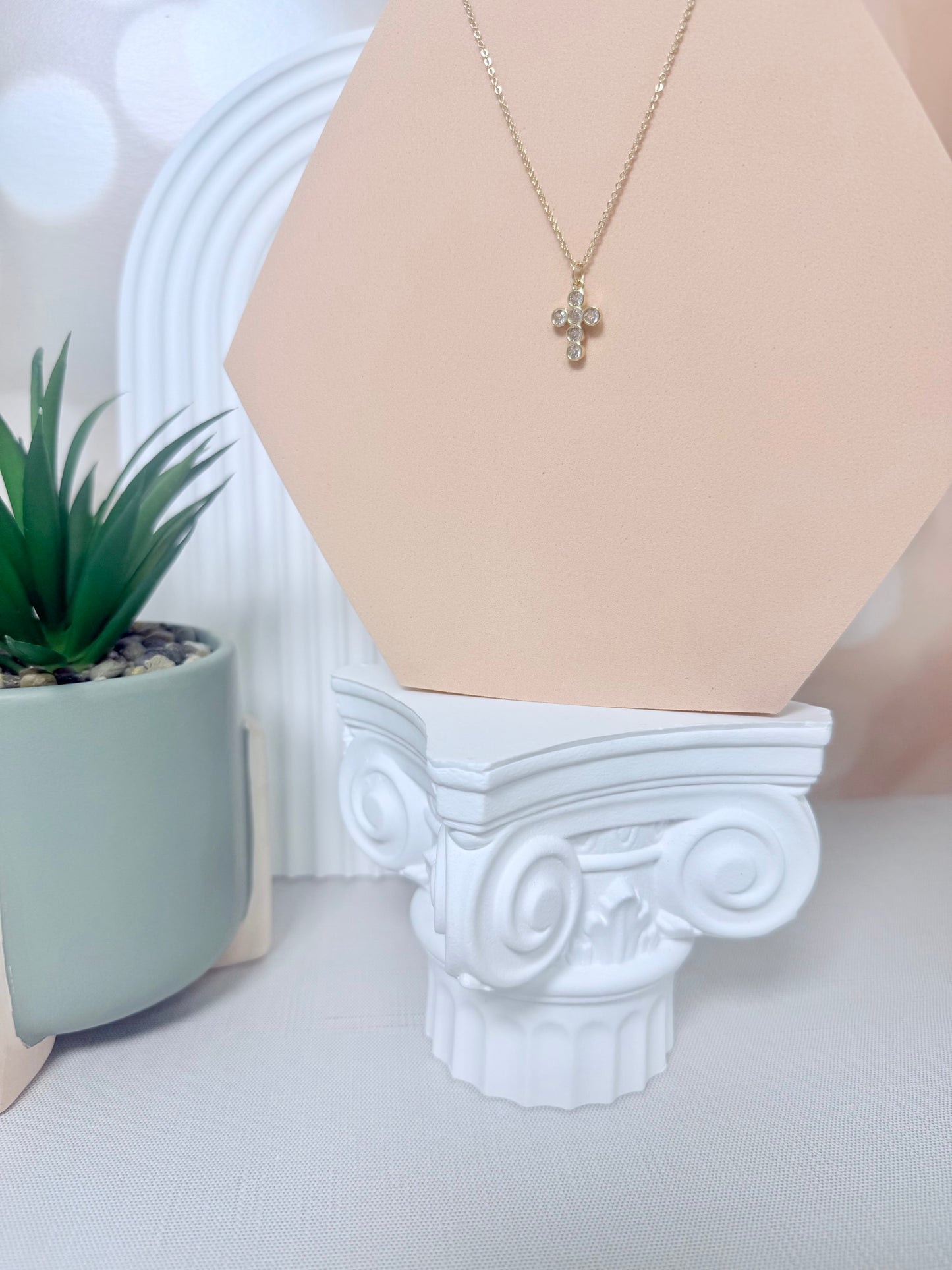 Clear Stone Bubble Cross