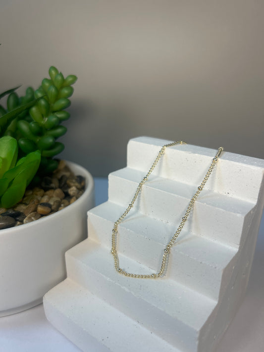 Dainty Gold Ball Chain Anklet