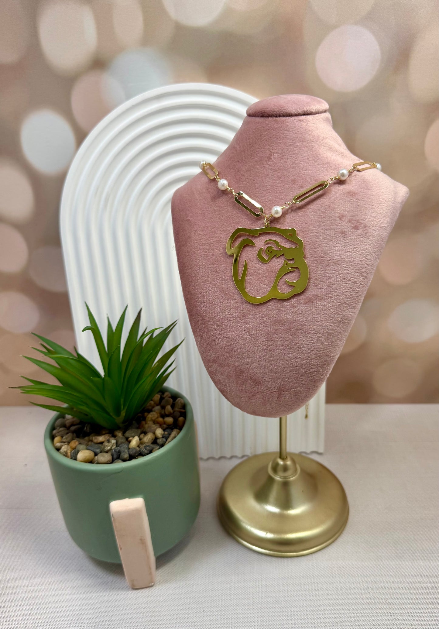 Gold and Pearl Bulldog