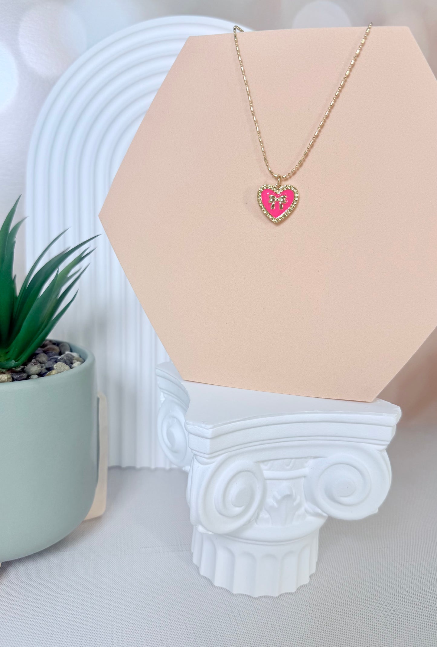 Hot Pink Heart with Bow