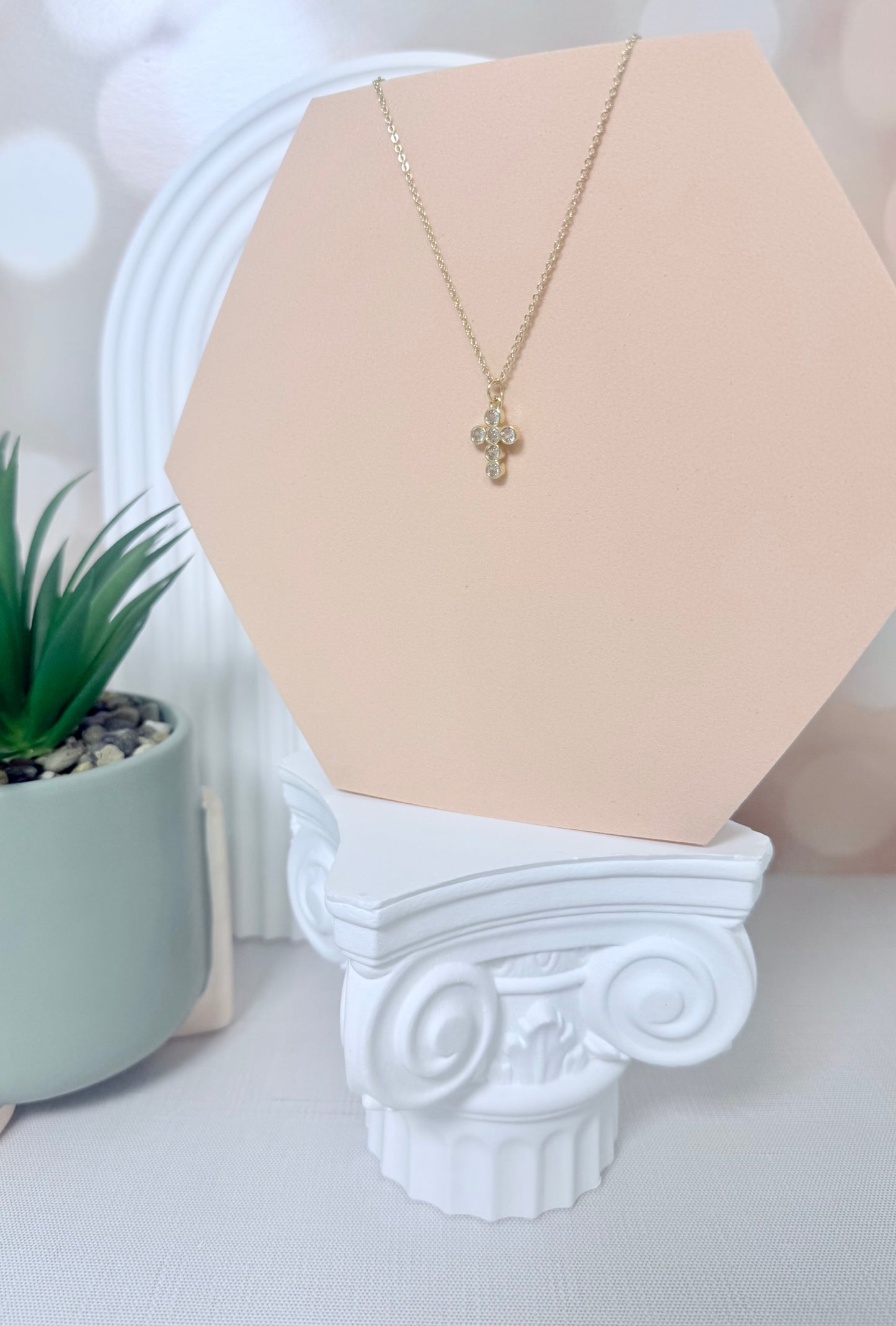 Clear Stone Bubble Cross
