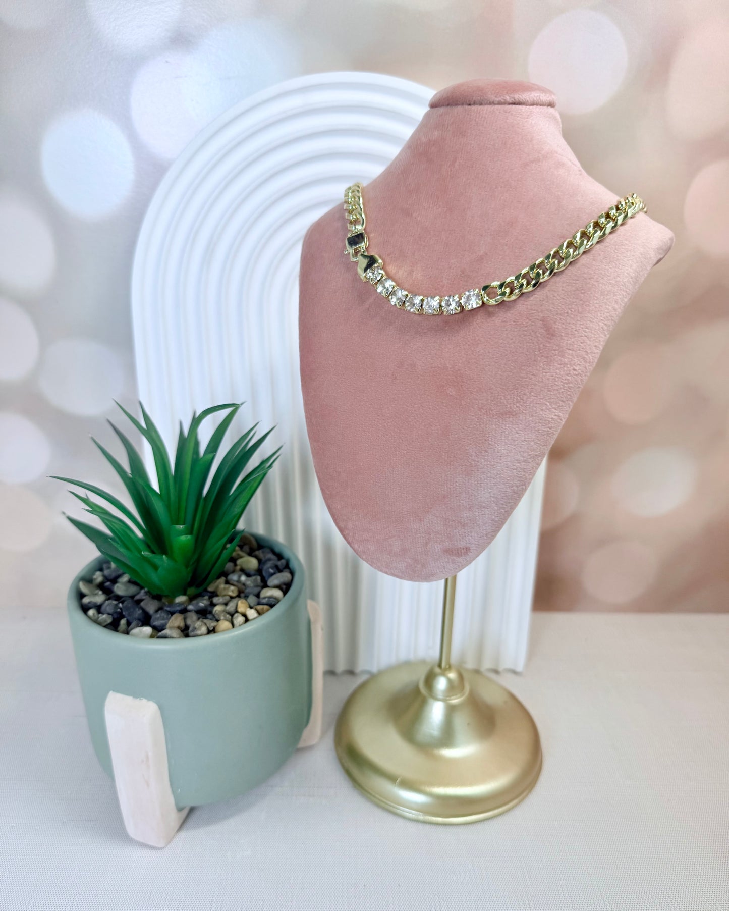 Chunky Cuban Stone Necklace