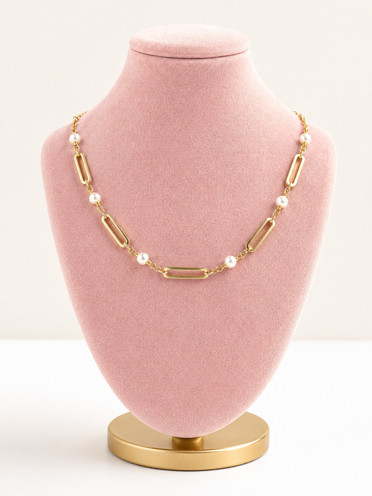 Gold and Pearl Layering Necklace