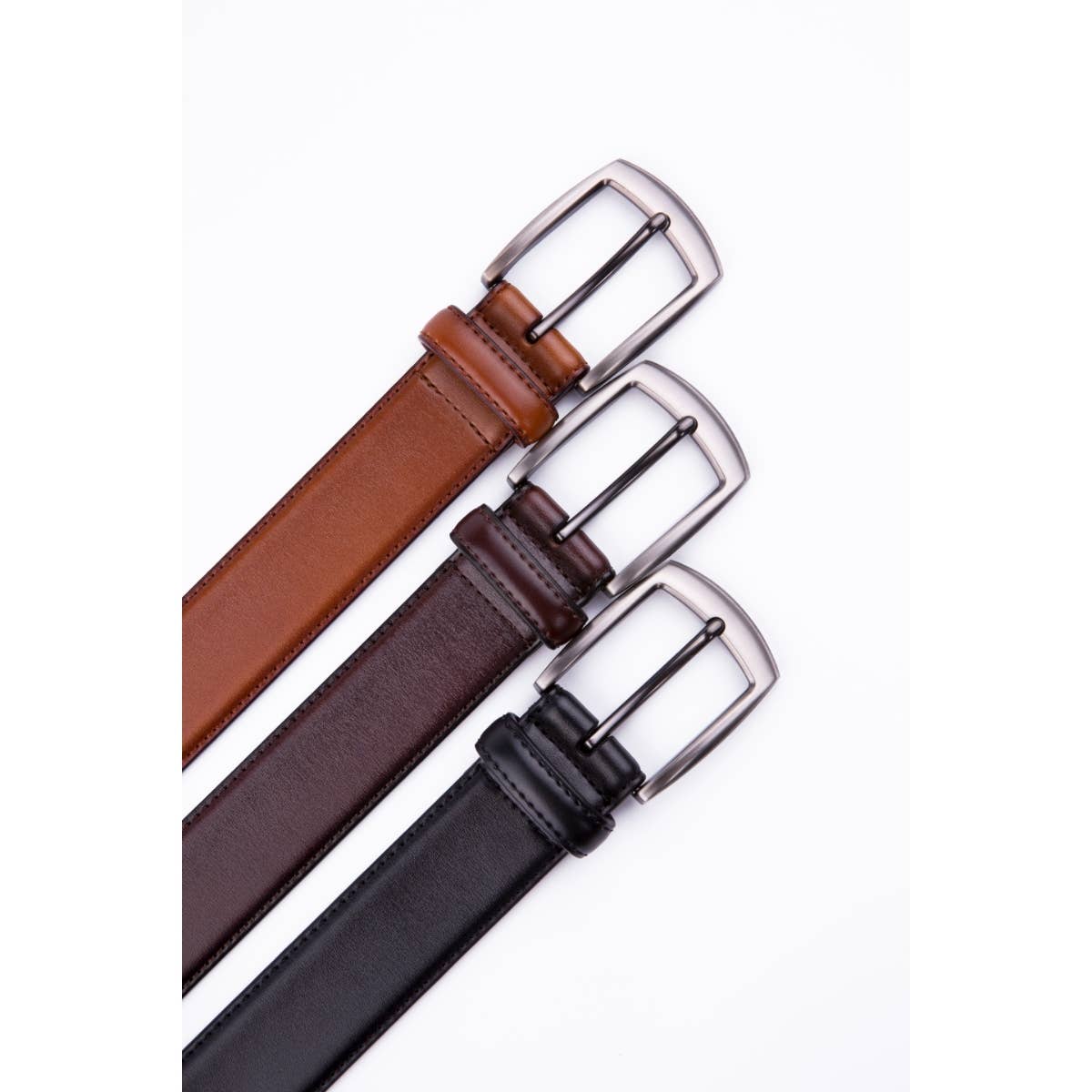 Genuine Leather Dress Belt La2069-Cognac