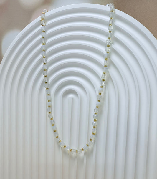 Clear White Beaded