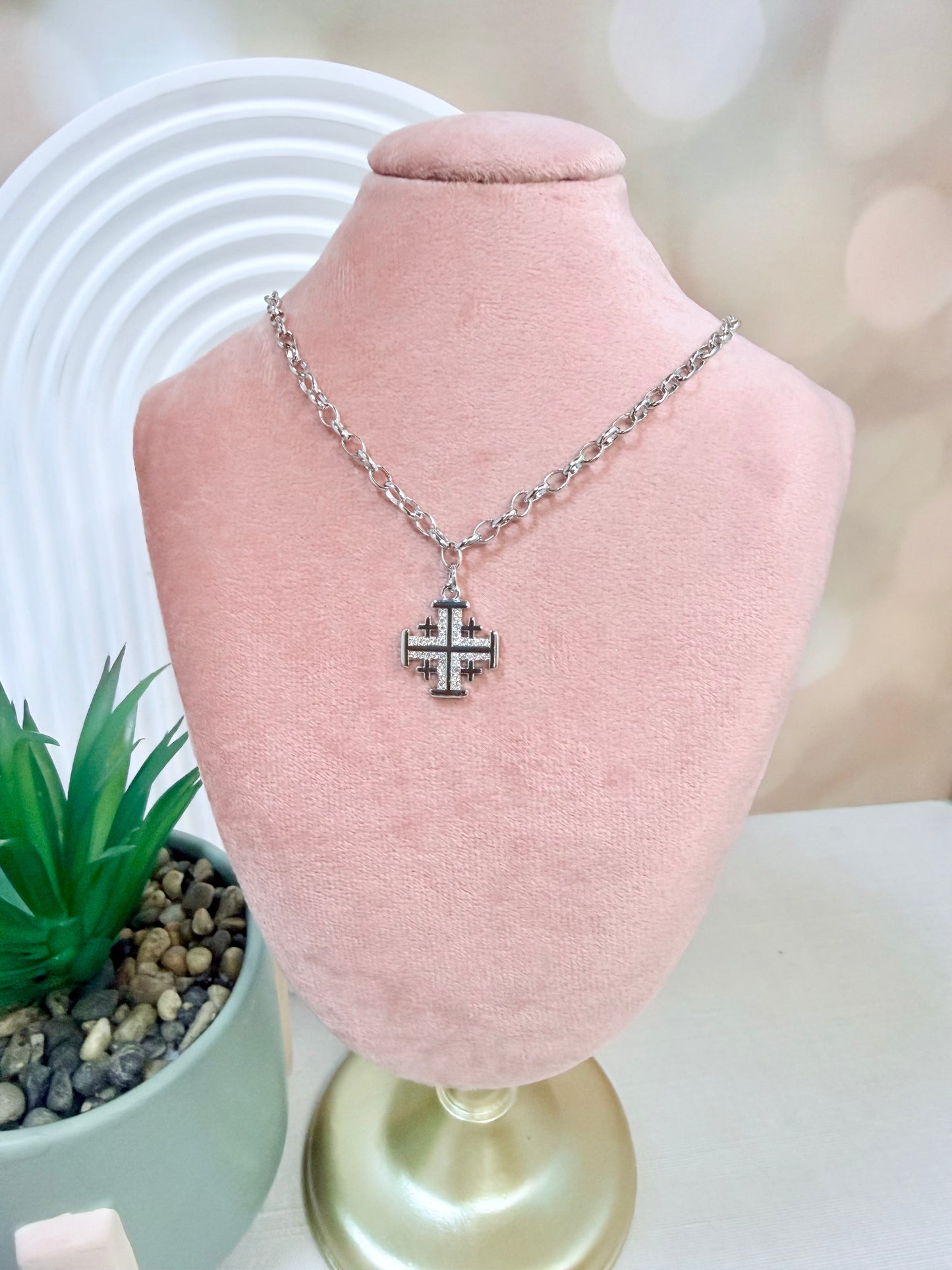 Silver Jerusalem Cross