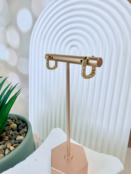 Gold Texture Rectangle Hoop