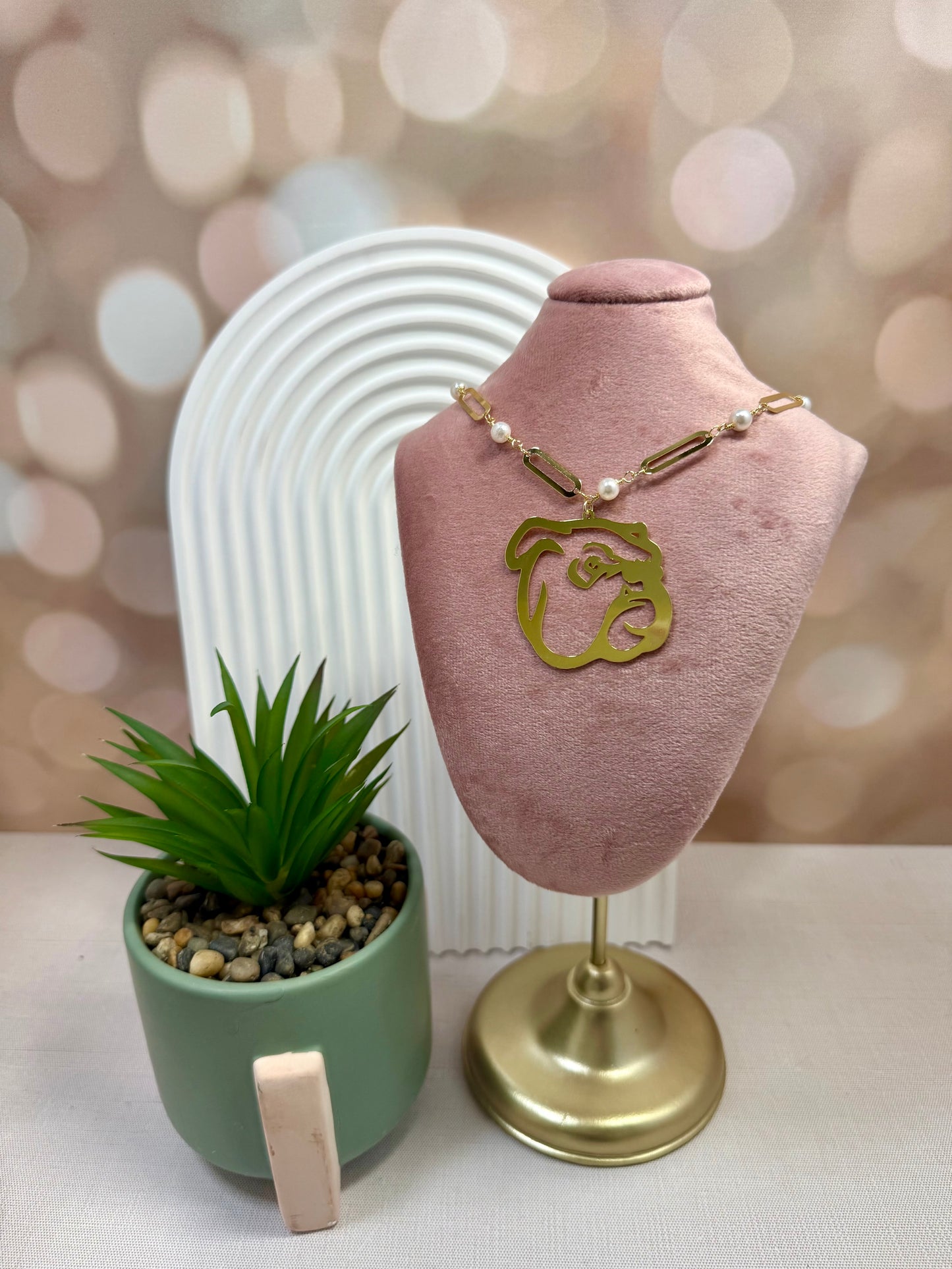 Gold and Pearl Bulldog